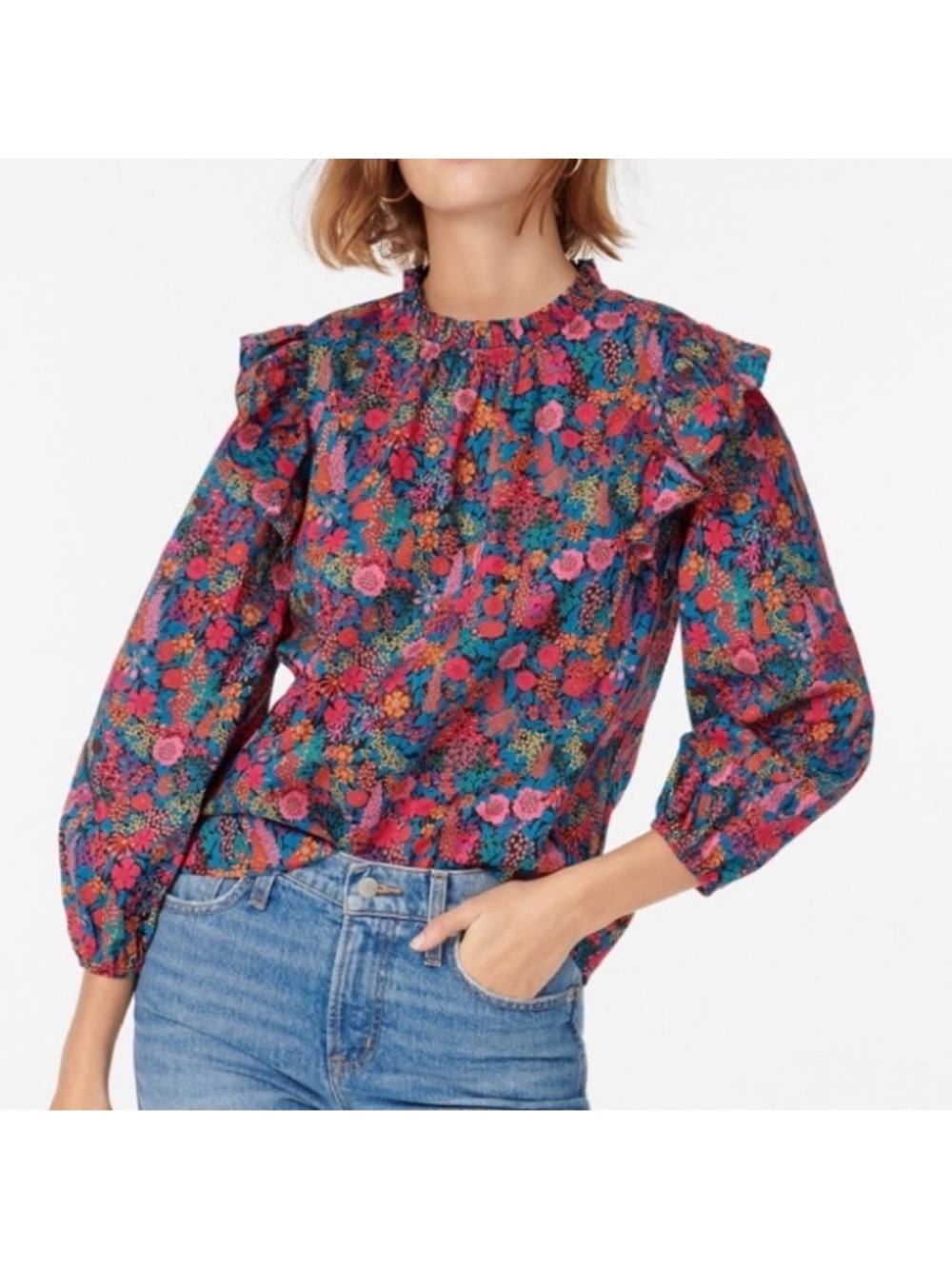 J Crew Flutter Sleeve Top Liberty of London Ciara Print